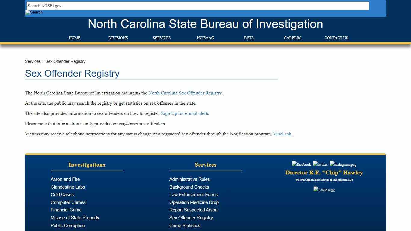 NCSBI - Sex Offender Registry